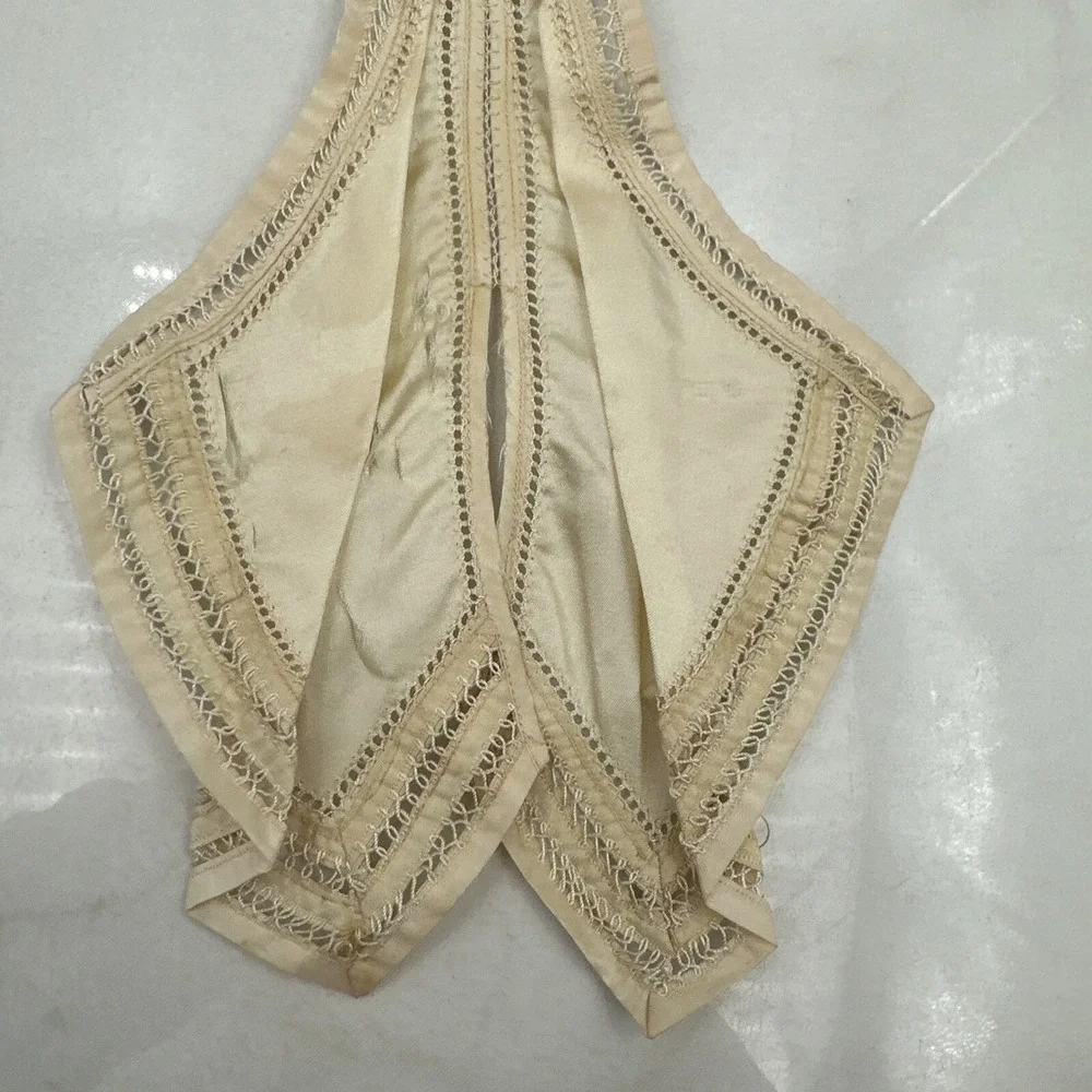 VTG SIBLEY LINDSAY & CURR CO Beige Silk Lace Collar Ascot Victorian